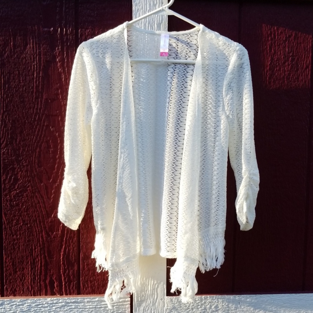 Cream 3/4 sleeve cardigan
